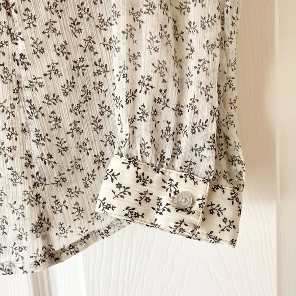 Free People Top Sheer blouse Floral and Lace - Picture 6 of 7
